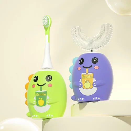 OralGos DB209 Dinosaur-Themed U-Shaped Electric Toothbrush