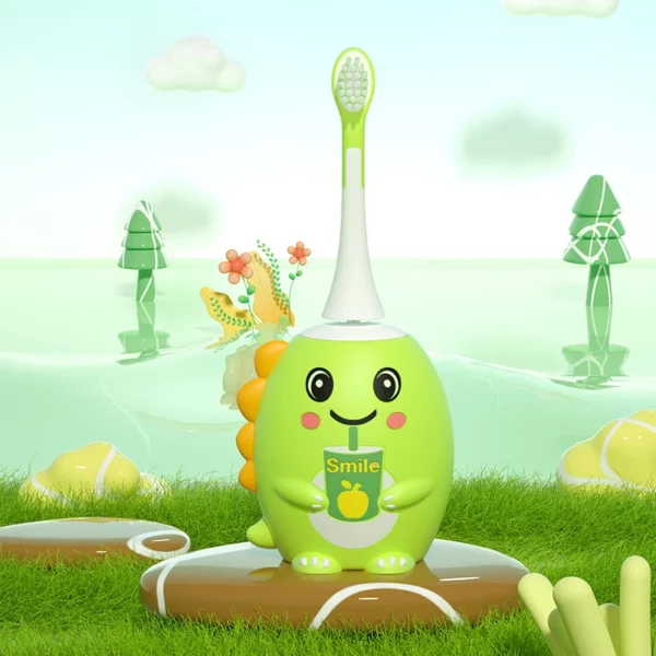 OralGos DB209 Dinosaur-Themed U-Shaped Electric Toothbrush